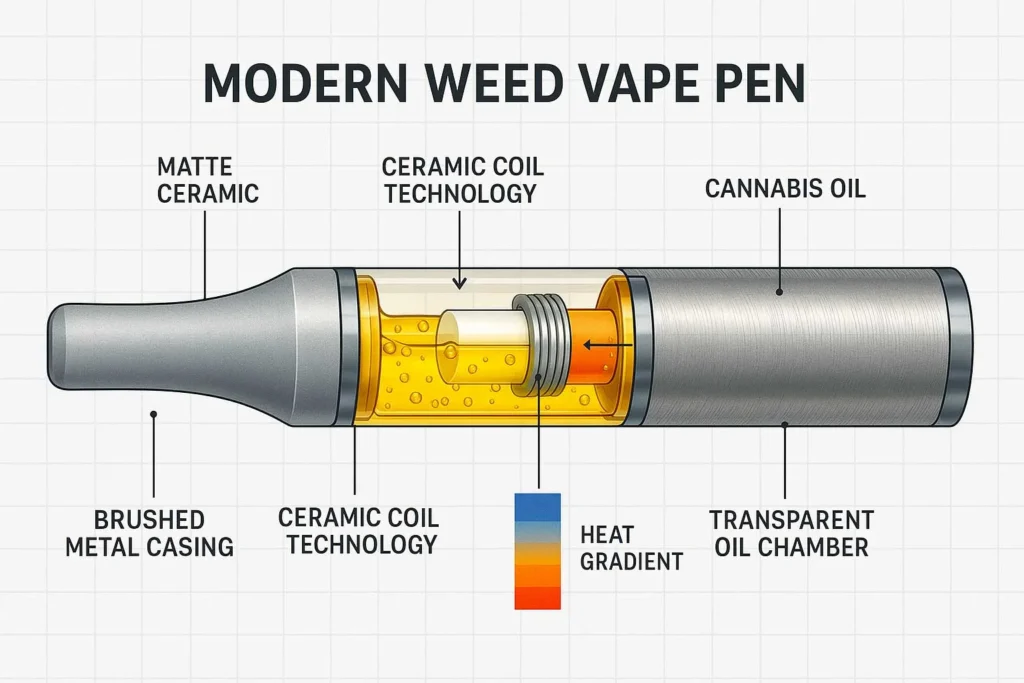 Ceramic coil technology inside a disposable vape